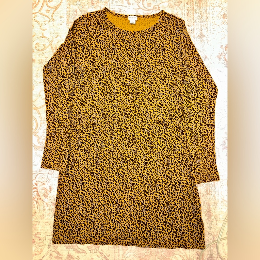 Crewcuts Yellow Leopard Cheetah Print Tunic Top (Size 12)